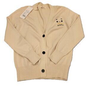 Embroidered Knitted Cardigan Apricot Color Size XL NWT